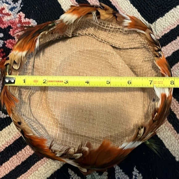 Vintage MCM feather plume hat 1950s USA Union Made - Picture 5 of 9